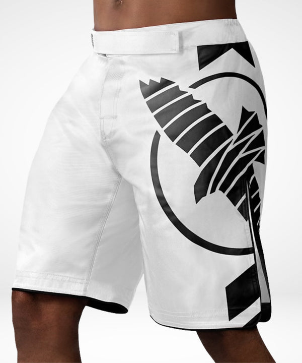 Pantaloni scurți MMA Hayabusa Icon Lang – Alb/Negru