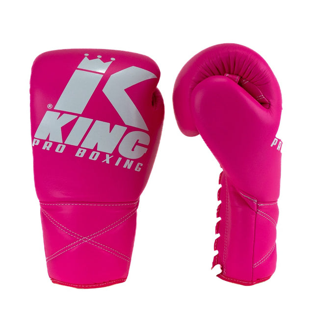 King Pro Boxing XK Boxing Gloves with Lace Closure - Pink/White
