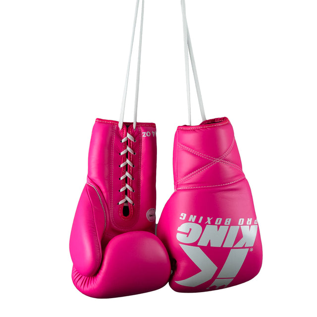 King Pro Boxing XK Boxing Gloves with Lace Closure - Pink/White