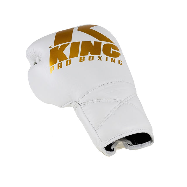 Gants de boxe King Pro Boxing XK avec lacets – Blanc/Or