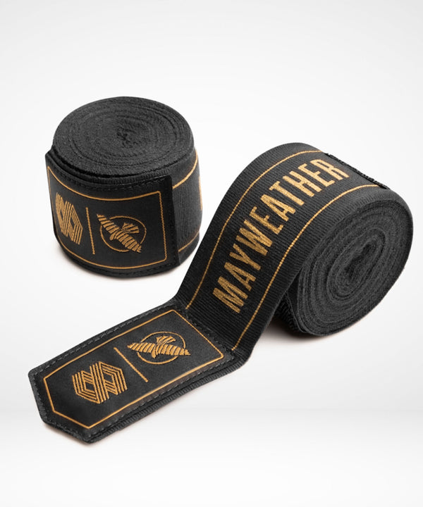 Bandaje de box Hayabusa x Mayweather Stretch – Negru/Aur