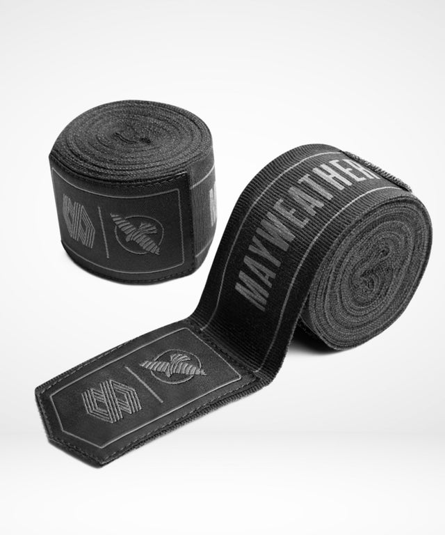 Bandaje de box Hayabusa x Mayweather Stretch – Negru/Gri