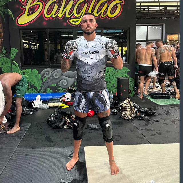 Mănuși MMA de sparring Phantom Athletics Muay Thai – Negru/Argintiu
