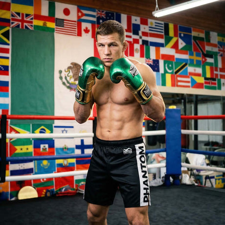 Mănuși de box Phantom Athletics Mexico – Verde/Auriu