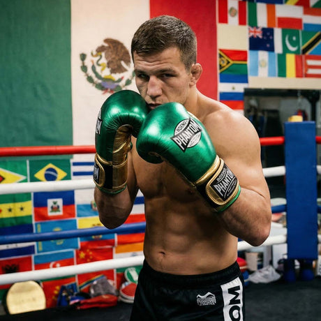 Mănuși de box Phantom Athletics Mexico – Verde/Auriu
