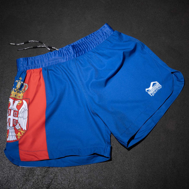 Pantaloni scurți MMA Phantom Athletics Fusion-R Team Serbia – Roșu/Alb/Albastru
