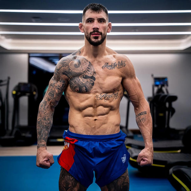Pantaloni scurți MMA Phantom Athletics Fusion-R Team Serbia – Roșu/Alb/Albastru