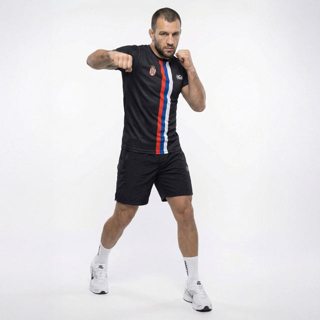 Tricou de antrenament Phantom Athletics EVO+ Team Serbia – Negru