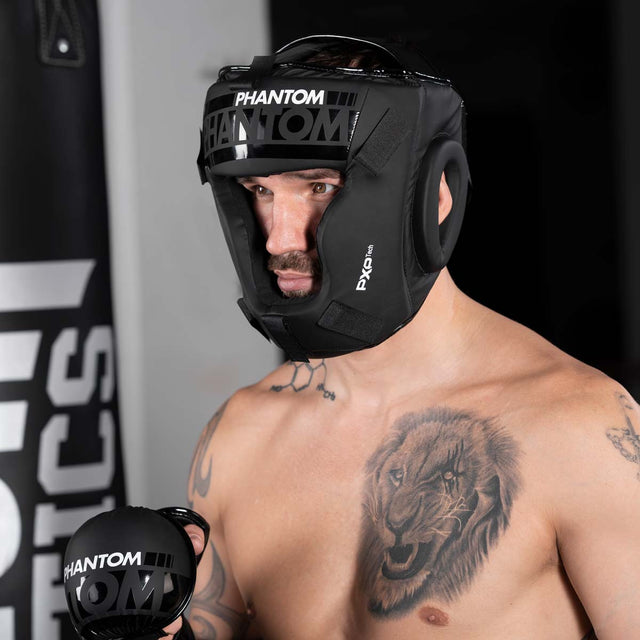 Casco de boxeo Phantom Athletics Apex Cage – Negro