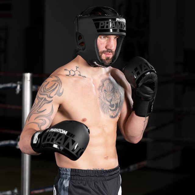 Casco de boxeo Phantom Athletics Apex Open Face – Negro