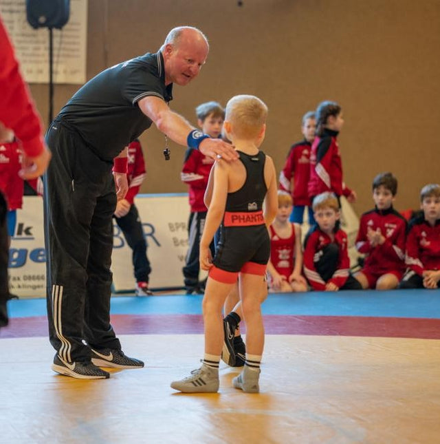 Phantom Athletics Zápasnický dres Storm Dětské – Černá/Červená/Černá/Modrá