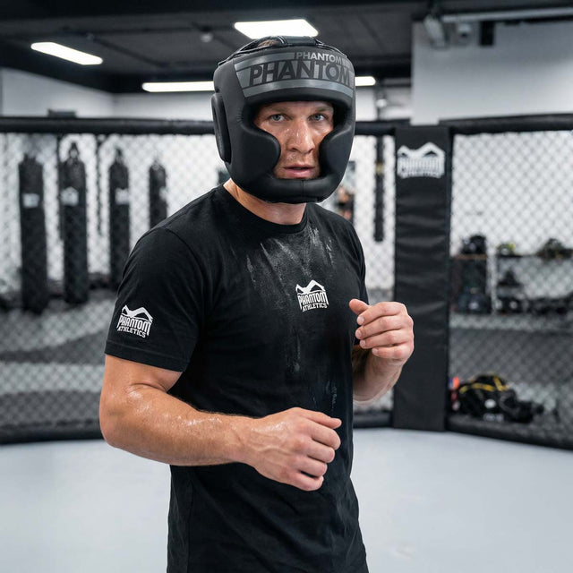 Capacete de boxe Phantom Athletics Apex Full Face – Preto/Cinzento