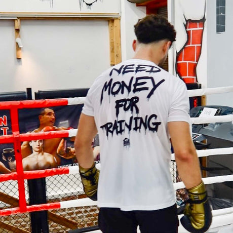 T-shirt de treino Phantom Athletics EVO Need Money For Training – Branco