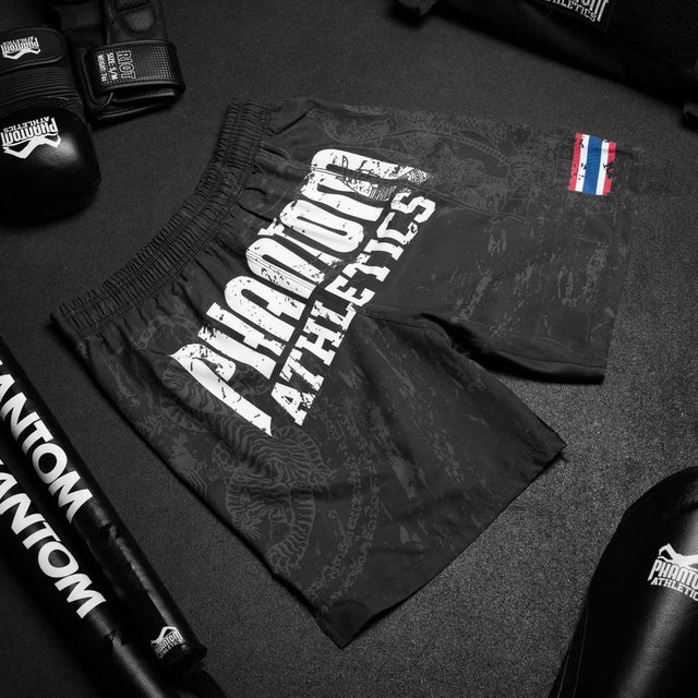 Shorts de Muay Thai Phantom Athletics EVO – Noir/Gris
