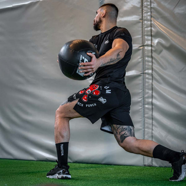 Pantalones de MMA Phantom Athletics EVO Punchy – Negro/Rojo