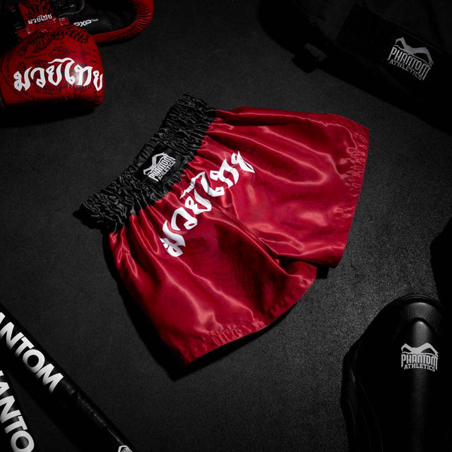 Pantaloncini Muay Thai Phantom Athletics Sak Yant – Rosso