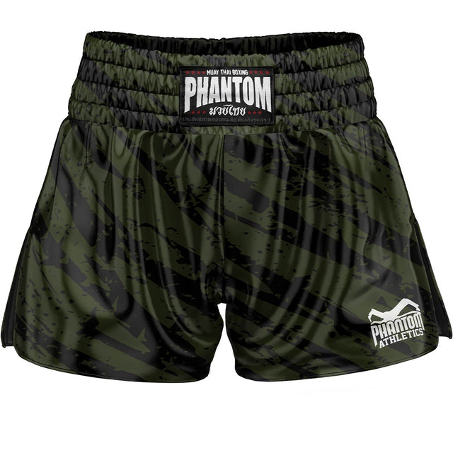 Shorts de Muay Thai Phantom Athletics Tiger Camo – Vert Militaire