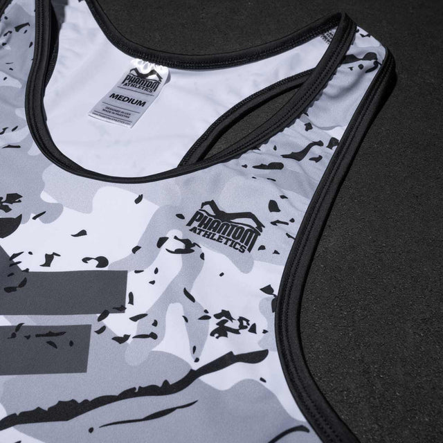Débardeur de lutte Phantom Athletics Delta – Blanc/Gris/Noir