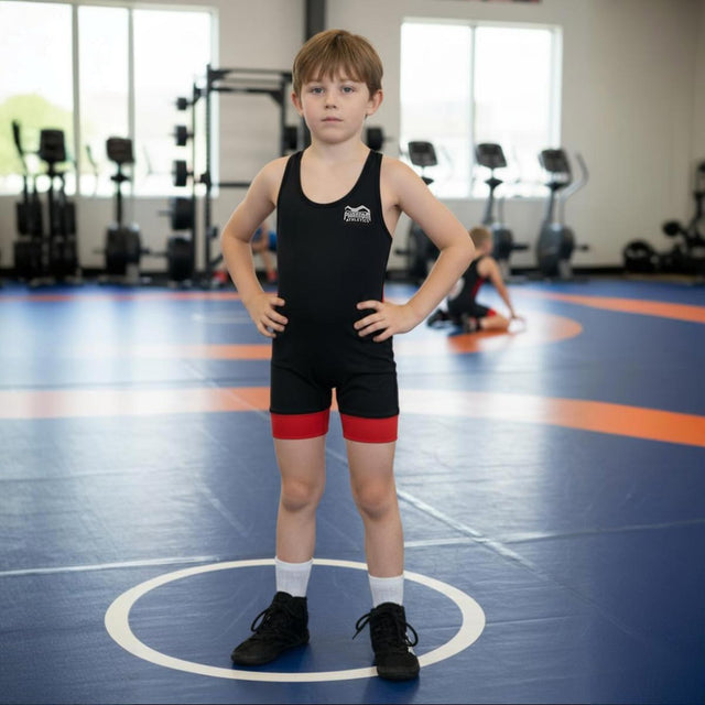 Phantom Athletics Zápasnický dres Storm Dětské – Černá/Červená/Černá/Modrá