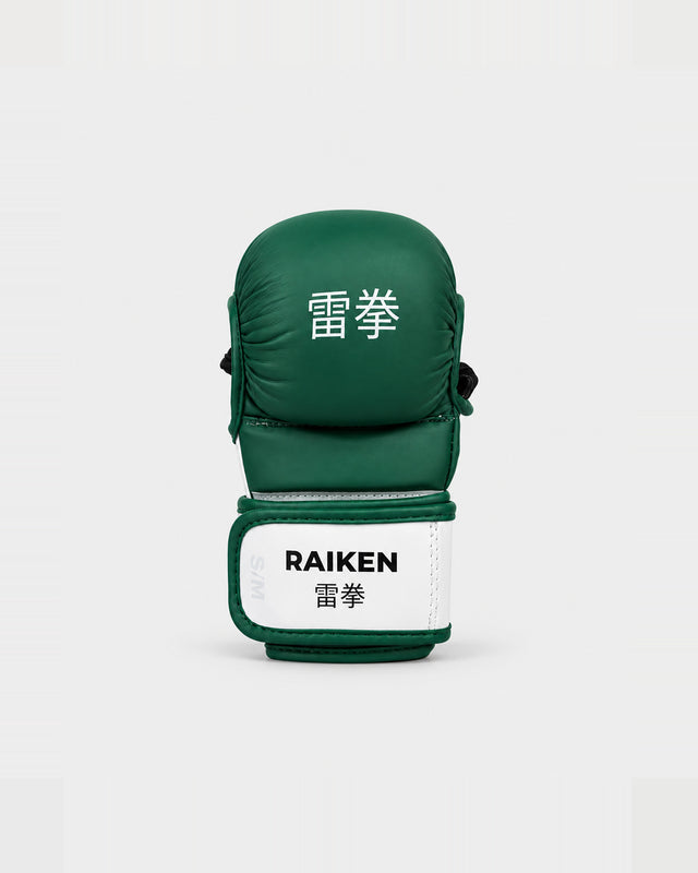 Gants de sparring MMA Raiken KAZE – Vert/Blanc