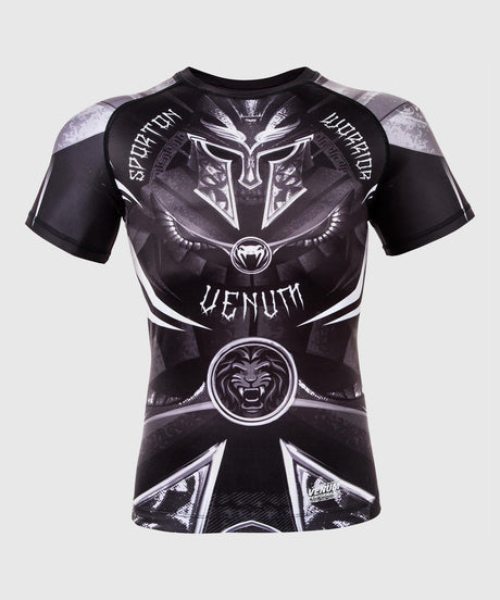 Venum Rashguard Gladiator 3.0 Mâneci Scurte – Negru/Gri/Alb