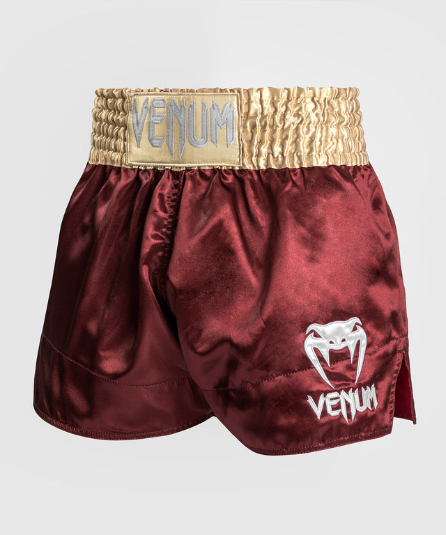 Spodenki do kickboxingu Venum Classic 2.0 – Bordowy/Złoty/Biały