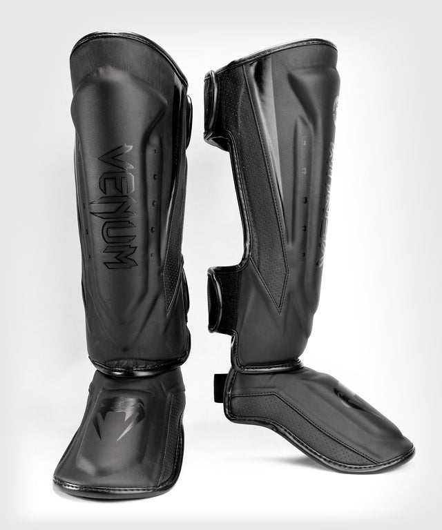 Venum Skinnebensbeskyttere Kickboxing Elite Evo - Sort/Sort