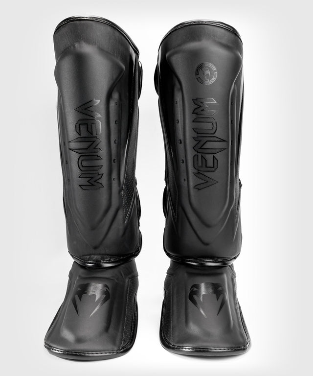 Venum Skinnebensbeskyttere Kickboxing Elite Evo - Sort/Sort