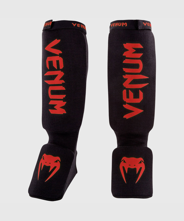 Venum Skinnebensbeskyttere Kickboxing Kontact – Sort/Rød
