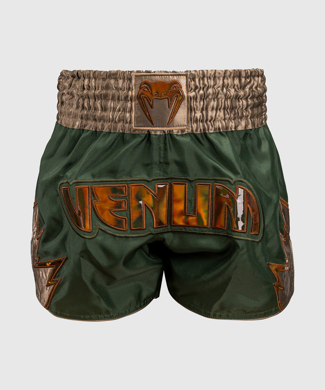 Kickboxerské trenky Venum Inferno – Khaki Zelené/Bronzové