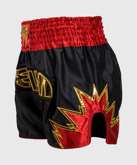 Venum Inferno Muay-Thai-Shorts – Schwarz/Rot/Gold
