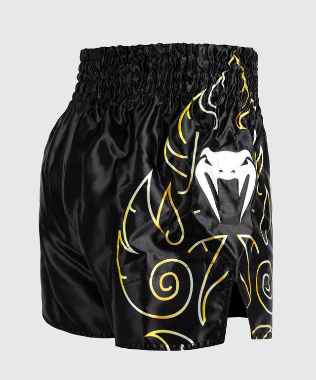 Pantalones de Muay Thai Venum VTC Flames – Negro/Oro