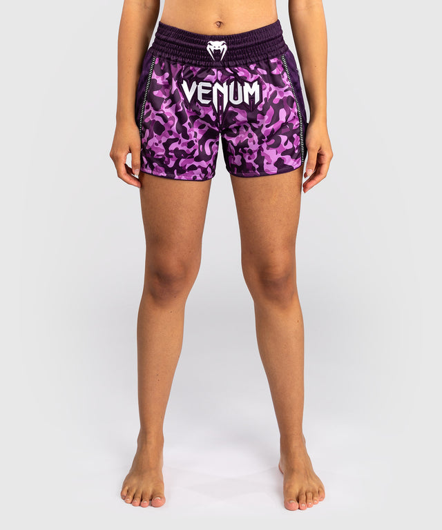 Pantaloncini Muay Thai Venum Iris – Viola/Camo Rosa