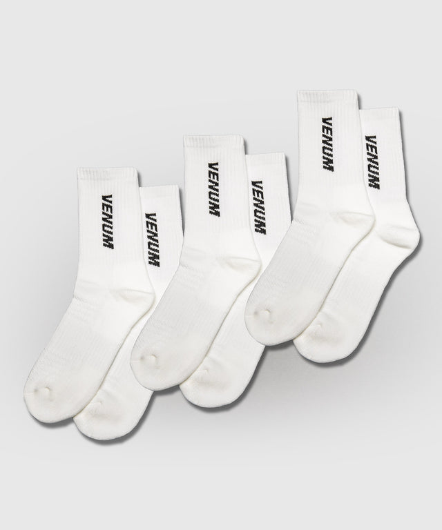 Venum Essential Crew Șosete – Alb – Set de 3