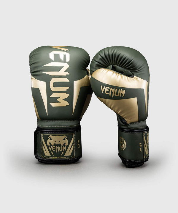 Luvas de boxe Venum Elite – Caqui Verde/Ouro