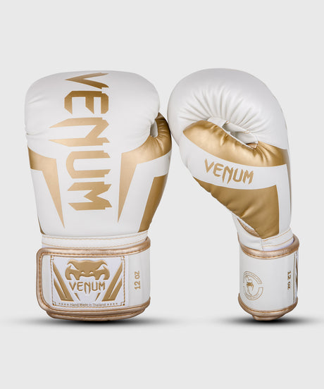Luvas de boxe Venum Elite – Branco/Ouro