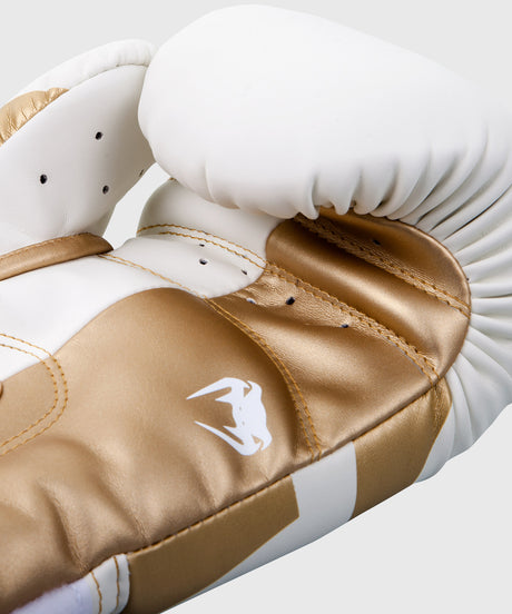 Luvas de boxe Venum Elite – Branco/Ouro