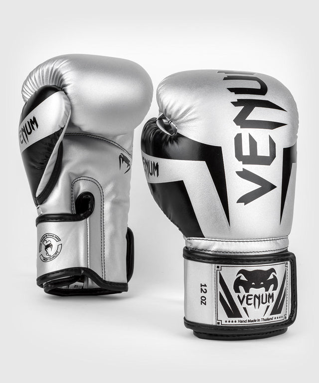 Venum Elite Boxhandschuhe – Silber/Schwarz