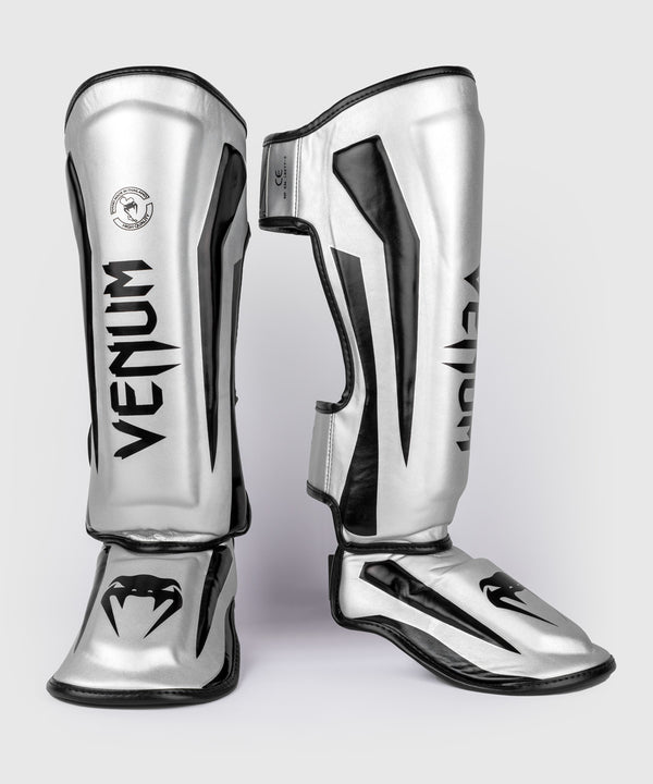 Venum Schienbeinschoner Kickboxen Elite – Silber/Schwarz