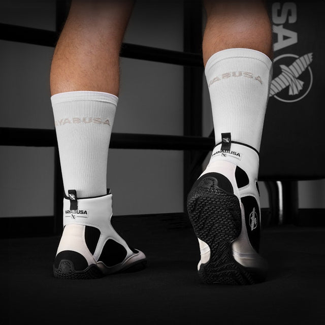 Chaussures de boxe Hayabusa Pro – Blanc/Noir