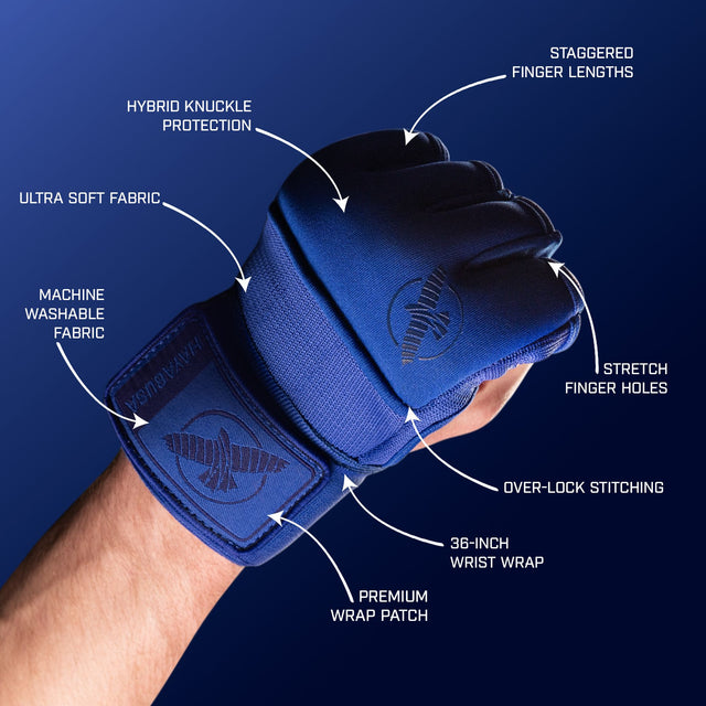 Bandes de boxe Hayabusa Deluxe Quick – Bleu