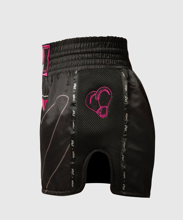 Pantaloncini Muay Thai Venum x Dua – Nero/Rosa Fucsia