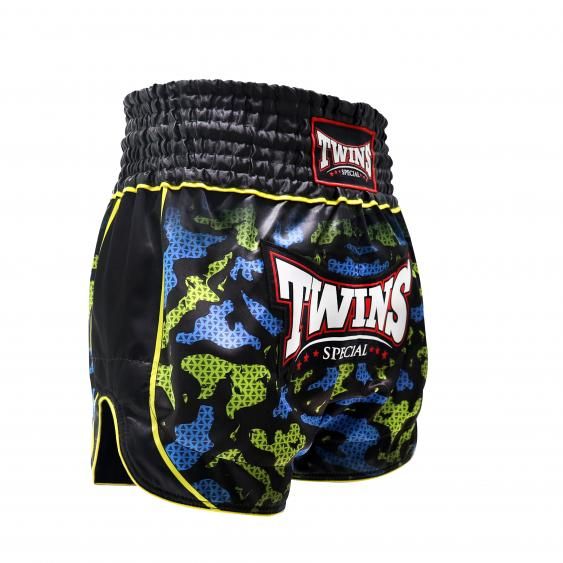 Twins Muay Thai Shorts TTBL Atlas - Black/Green/Blue