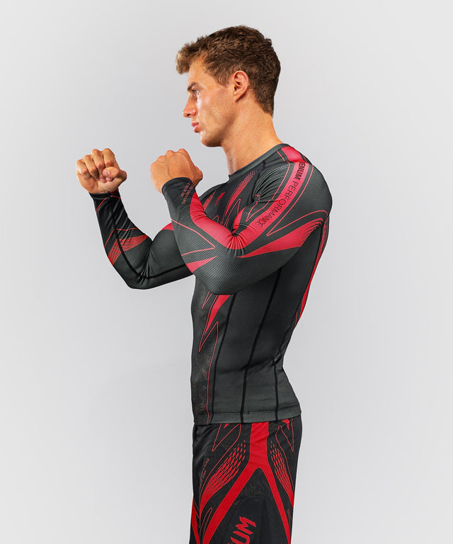 Rashguard Venum Amazonia Reborn dlouhé rukávy – Černá/Červená