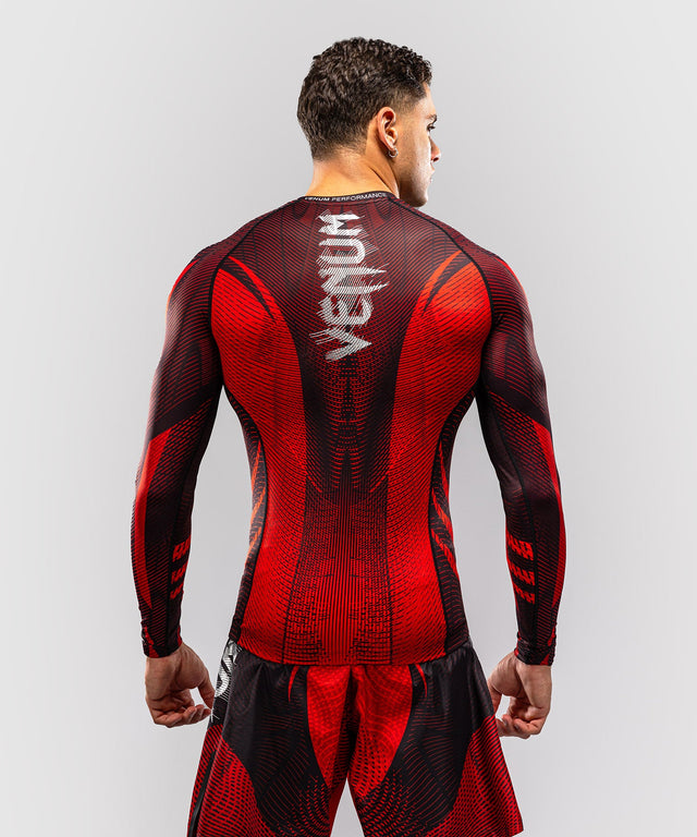 Rashguard Venum Galactic 3.0 s dlouhými rukávy – Červená/Stříbrná