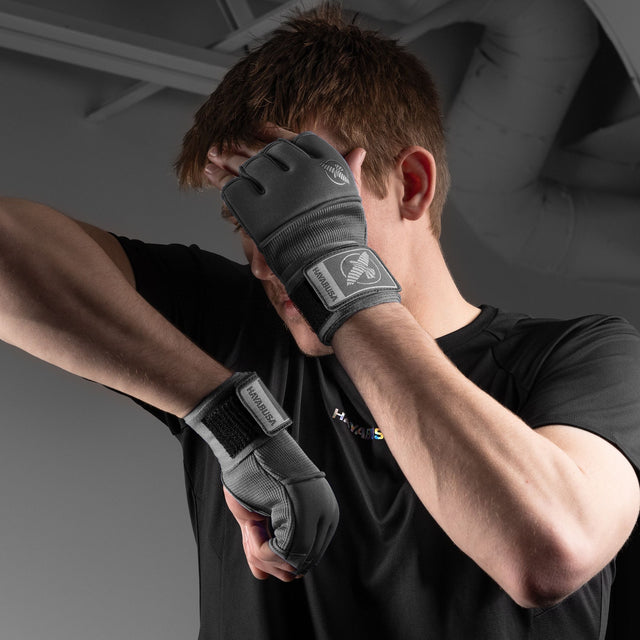 Boxerské bandáže Hayabusa Deluxe Quick – Šedé