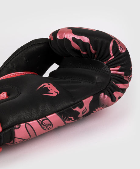 Gants de boxe Venum Impact Dragon's Flight – Noir/Rose métallisé