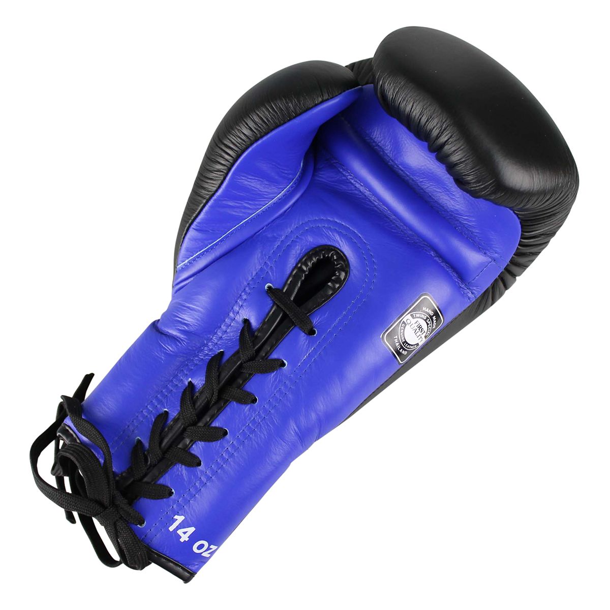 Guantoni da boxe Twins BGVLL1 con allacciatura – Nero/Blu