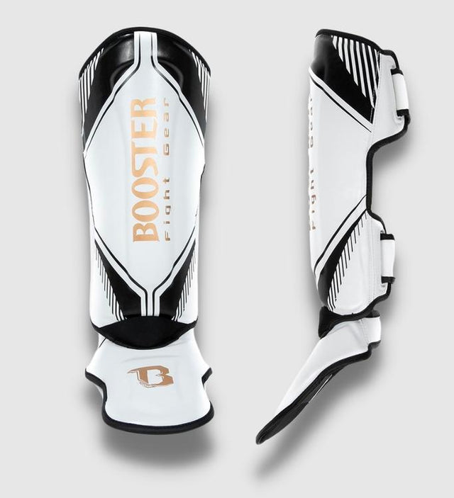 Protège-tibias Booster Bangkok – Blanc/Noir/Or – Protège-tibias