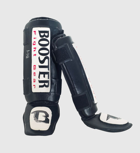 Caneleiras Booster Thai Striker – Preto/Branco
